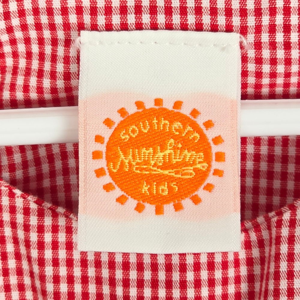 Southern Sunshine Boy Smocked Jumper One‎ Piece Romper Christmas Gingham 6M Red - Picture 5 of 11